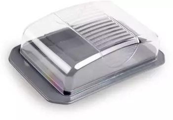 ProHome Butterdose Anthrazit/Transparent Kunststoff