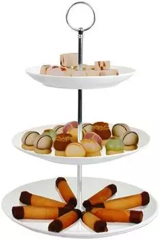Mojawo Etagere 3-st&ouml;ckig, Porzellan, wei&szlig;, &Oslash;25cm