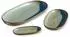 Loberon Biarré Servierplatten-Set türkis/braun, glasiertes Steinzeug, 3-tlg. (20548-8-1)