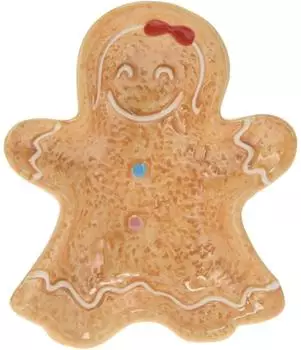 Home & styling collection Servierplatte Cookie Lebkuchenfigur, Keramik, 15x12,5cm (81510)
