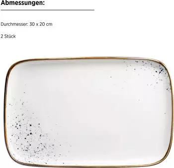 M&auml;ser Pintar Servierplatten 30x20cm beige/blau, 2 St&uuml;ck (935374)