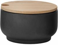 Stelton x-637, Stelton - Theo Zuckerschale, schwarz Silikon; Steinzeug; Bambus, 30