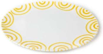 Gmundner Platte oval 28 x 21 cm gelbgeflammt