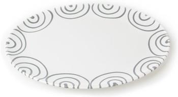 Gmundner Platte oval 28 x 21 cm graugeflammt
