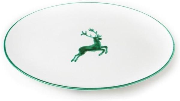 Gmundner Platte oval 28 x 21 cm grüner Hirsch