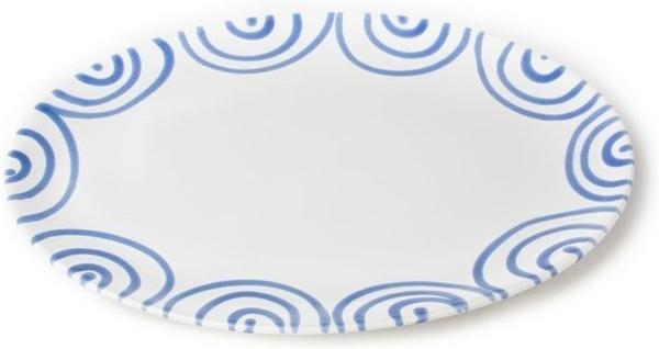 Gmundner Platte oval 33 x 26 cm blaugeflammt