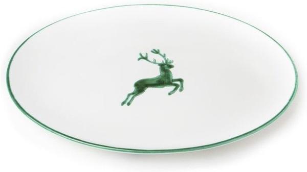 Gmundner Platte oval 33 x 26 cm grüner Hirsch
