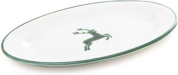 Gmundner Platte oval mit Fahne 21 x 14 cm grüner Hirsch