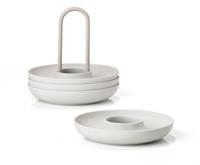 - Singles Egg Cups with Holder - Warm Grey - Set of 4