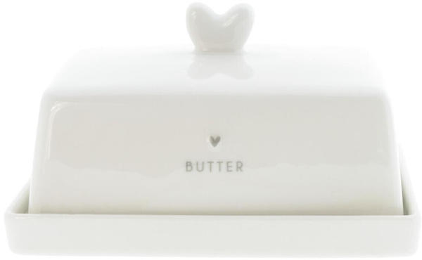 Bastion Collections Butterdose Herz-Butter 12x14,5cm grau