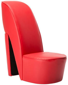 vidaXL Stuhl in Stöckelschuh-Form Kunstleder 85,5 cm rot
