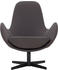 SalesFever Polster-Sessel mit Drehfunktion Textil/Metall 72x69x85cm dunkelgrau-schwarz (395646)