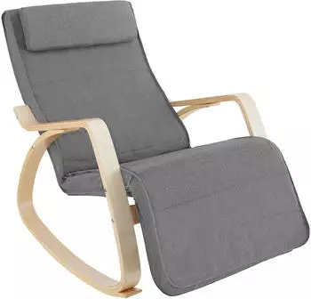 TecTake Schaukelstuhl Onda 67x115x 86 cm hellgrau (403529)