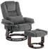 MCombo Relaxsessel mit Liegefunktion 360°Drehbarer mit Hocker 9099 (Grau-Stoff)