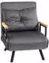 HomCom Schlafsessel mit Bettfunktion Samt dunkelgrau 63x73x81 cm