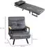 HomCom Schlafsessel mit Bettfunktion Samt dunkelgrau 63x73x81 cm
