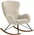 SalesFever Schaukelstuhl Lammfelloptik Eichenholz 70x94x102 cm Beige