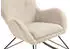 SalesFever Schaukelstuhl Lammfelloptik Eichenholz 70x94x102 cm Beige