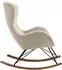 SalesFever Schaukelstuhl Lammfelloptik Eichenholz 70x94x102 cm Beige