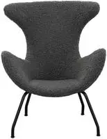 SalesFever Relaxsessel | Bezug Teddyfell | Gestell Metall schwarz | B 77 x T 62...