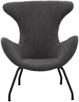 SalesFever Relaxsessel Teddyfell Metall schwarz 77x62x95 cm grau