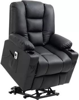 HomCom Relaxsessel 92x109x92-168 cm Schwarz