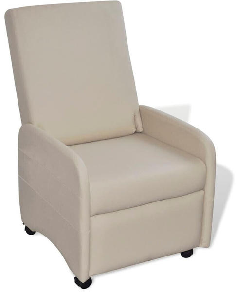 vidaXL Ausklappbarer Sessel Kunstleder 65x83x101 cm Creme