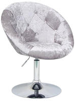 Svita Havanna Sessel Lounge Clubsessel Drehsessel Samt Retro Silber Barhocker