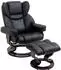 HomCom Relaxsessel mit Hocker drehbarer Ruhesessel Kunstleder Schwarz (833-698BK)