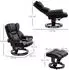 HomCom Relaxsessel mit Hocker drehbarer Ruhesessel Kunstleder Schwarz (833-698BK)
