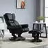 HomCom Relaxsessel mit Hocker drehbarer Ruhesessel Kunstleder Schwarz (833-698BK)