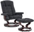MCombo Relaxsessel mit Hocker 360°drehbar 9019 (Dunkelgrau-Webstoff) (6151)