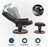 MCombo Relaxsessel mit Hocker 360°drehbar 9019 (Dunkelgrau-Webstoff) (6151)