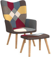 vidaXL Relaxsessel mit Hocker Patchwork Stoff