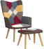 vidaXL Relaxsessel mit Hocker Patchwork Stoff (328184)