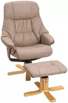 HomCom Relaxsessel mit Hocker, Drehbarer Mikrofaser Braun 78x82,5x109 cm (833-838V70BN)