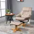 HomCom Relaxsessel mit Hocker, Drehbarer Mikrofaser Braun 78x82,5x109 cm (833-838V70BN)