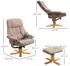 HomCom Relaxsessel mit Hocker, Drehbarer Mikrofaser Braun 78x82,5x109 cm (833-838V70BN)