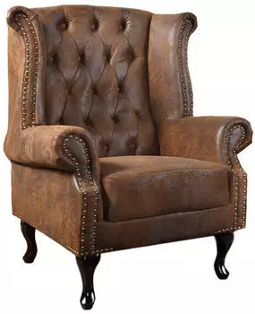 Riess-Ambiente Chesterfield Sessel 85cm antik braun mit Knopfheftung und Federkern