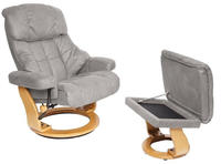 Mca Relaxsessel Edmonton, Tv-sessel Hocker, 180kg Belastbar Stoff/textil Hellgrau,