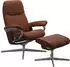 Stressless Consul Set Cross Base mit Hocker Leder 78x97x70cm braun/ copper
