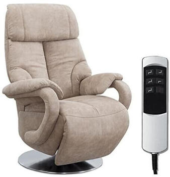 Cavadore TV-Sessel Istanbul mitelektrisch verstellbarer Relaxfunktion / 2 E-Motoren beige