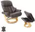 Robas Lund Relaxsessel Windsor XXL TV-Sessel Hocker braun/naturbraun