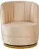 SalesFever Dreh-Sessel 360° mit Diamantsteppung Samt 68x57x77 cm beige-goldfarben