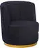 SalesFever Dreh-Sessel 360° mit Diamantsteppung Samt 68x57x77 cm schwarz-goldfarben