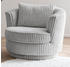 Leonique Drehsessel 360° MAISIE CORD inkl. Hocker 120x86 cm Hellgrau