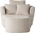 Leonique Drehsessel 360° MAISIE CORD inkl. Hocker 120x86 cm Hellbeige