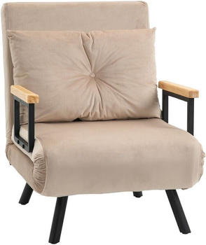HomCom Sleeping Chair with Cushion Beige