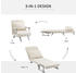 HomCom 3-in-1 Relaxesessel mit Armlehne creme (833-040CW)