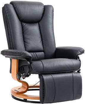 HomCom Drehbar Fernsehsessel mit Liegefunktion (839-964V81BK) Schwarz